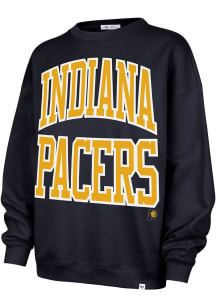 47 Indiana Pacers Womens Navy Blue Oversized Crew Sweatshirt