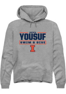 Sophia Yousuf Illinois Fighting Illini Mens Graphite NIL Stacked Box Player Hood