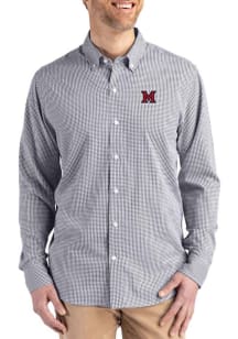 Cutter and Buck Miami RedHawks Mens Black Skyline Long Sleeve Dress Shirt