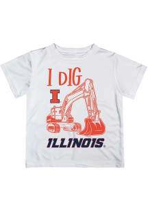 Vive La Fete Illinois Fighting Illini Infant Excavator Short Sleeve T-Shirt White