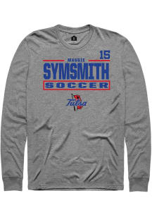 Maggie SymSmith Tulsa Golden Hurricane Graphite NIL Stacked Box Long Sleeve Player T Shirt