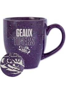 LSU Tigers Geaux Tigers 16oz Speckle Ceramic Mug - Purple