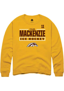 Tyler Mackenzie Western Michigan Broncos Mens Gold NIL Stacked Box Player Crew