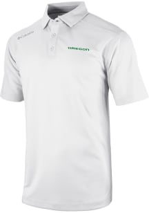 Columbia Oregon Ducks Mens White Heat Seal Omni Wick Shotgun Short Sleeve Polo