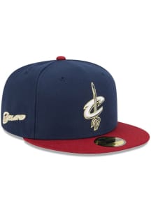 New Era Cleveland Cavaliers Mens Navy Blue 2025 NBA Classic Edition 59FIFTY Fitted Hat