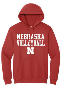 Summit Sportswear Nebraska Cornhuskers Mens Red Stacked Volleyball Long Sleeve Hoodie