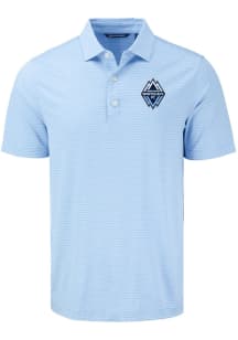 Cutter and Buck Vancouver Whitecaps FC Mens Light Blue Forge Eco Fine Line Short Sleeve Polo