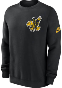 Nike Iowa Hawkeyes Mens Black Left Chest Legacy Twill Long Sleeve Crew Sweatshirt