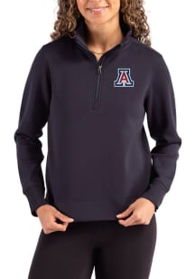 Cutter and Buck Arizona Wildcats Womens Navy Blue Roam Qtr Zip
