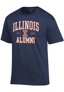 Champion Illinois Fighting Illini Navy Blue Est Alumni Jersey Short Sleeve T Shirt