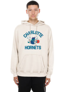New Era Charlotte Hornets Mens White Vintage Heart and Soul Long Sleeve Hoodie