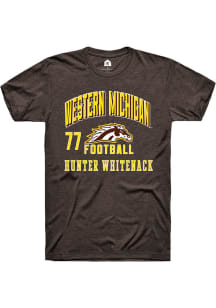Hunter Whitenack Western Michigan Broncos Brown Football NIL Arch Logo Short Sleeve Player T Shirt