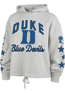 47 Duke Blue Devils Womens Ash Starry Eyed Hooded Sweatshirt