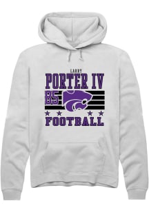 Larry  Porter IV K-State Wildcats Mens White Football NIL Striped Player Hood