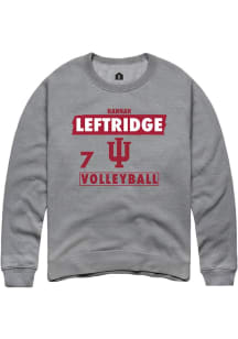 Hannah Leftridge Indiana Hoosiers Mens Grey NIL Striped Player Crew