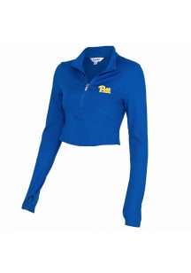 Pitt Panthers Womens Blue Rush Crop Qtr Zip Pullover