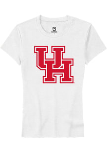 Summit Sportswear Houston Cougars Womens White Primary Logo Short Sleeve T-Shirt