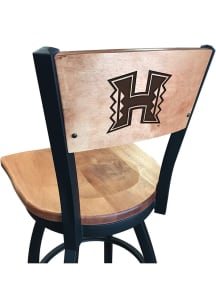 Hawaii Warriors Maple Seat Maple Back Swivel Pub Stool - Brown