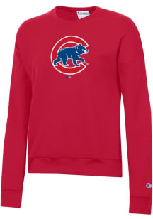 Champion Chicago Cubs Womens Red Powerblend Crew Sweatshirt