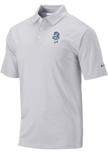 Columbia North Carolina Tar Heels Mens Ash Vintage Club Invite Short Sleeve Polo