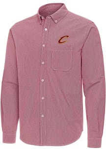 Antigua Cleveland Cavaliers Mens Maroon Porter Long Sleeve Dress Shirt
