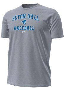 Under Armour Seton Hall Pirates Grey Baseball Performance Short Sleeve T Shirt