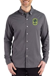 Cutter and Buck Nashville SC Mens Black Gingham LS Woven Long Sleeve Dress Shirt