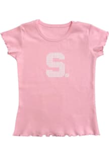 Michigan State Spartans Girls Green Lettuce Edge Short Sleeve Fashion T-Shirt