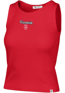 47 Wisconsin Badgers Womens Red Straight Cut Tank Top