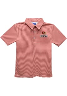Vive La Fete Denver Pioneers Toddler Crimson Pencil Stripe Short Sleeve Polo Shirt
