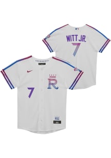 Bobby Witt Jr  Kansas City Royals Boys White CC Home Run Baseball Jersey