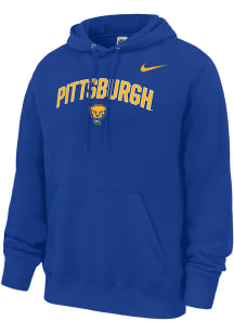 Nike Pitt Panthers Mens Blue Club Fleece Mascot Long Sleeve Hoodie
