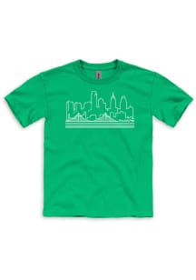 Detroit Youth Royal Blue Skyline Short Sleeve Fashion T-Shirt