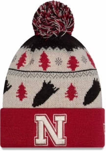 New Era Nebraska Cornhuskers Red DL McCalister Pom Cuff Mens Knit Hat