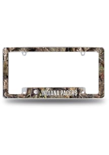 Indiana Pacers Camo Mossy Oak All Over Chrome License Plate Frame - White