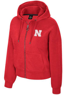 Colosseum Nebraska Cornhuskers Womens Red Claire Long Sleeve Full Zip Jacket