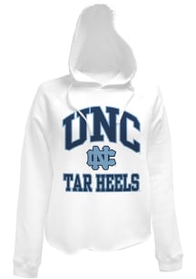 Original Retro Brand North Carolina Tar Heels Womens White Cut Off Hooded Sweatshirt
