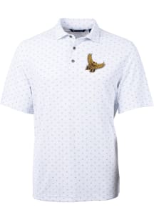 Cutter and Buck Rowan University Mens White Tile Print Short Sleeve Polo