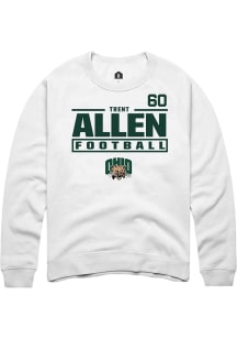 Trent Allen Ohio Bobcats Mens White Football NIL Stacked Box Player Crew