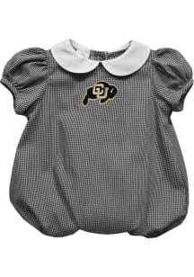 Vive La Fete Colorado Buffaloes Baby Black Gingham Collar Short Sleeve One Piece