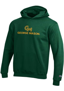 Champion George Mason University Youth Green Wordmark Powerblend Long Sleeve Hoodie