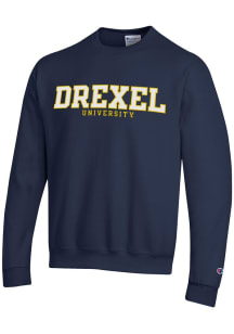 Champion Drexel Dragons Mens Navy Blue Powerblend Long Sleeve Crew Sweatshirt