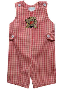 Vive La Fete Maryland Terrapins Baby Red Gingham Overalls