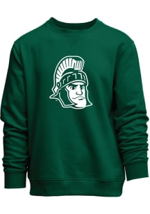 Michigan State Spartans Mens Green Sparty Long Sleeve Crew Sweatshirt