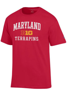 Champion Maryland Terrapins Red Big Ten Jersey Short Sleeve T Shirt