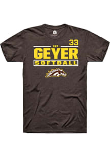 Ava Geyer Western Michigan Broncos Brown NIL Stacked Box Short Sleeve Player T Shirt
