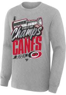 Carolina Hurricanes Grey 2026 Stanley Cup Champions Long Sleeve T Shirt