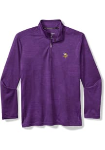 Tommy Bahama Minnesota Vikings Mens Purple Delray Long Sleeve Qtr Zip Pullover