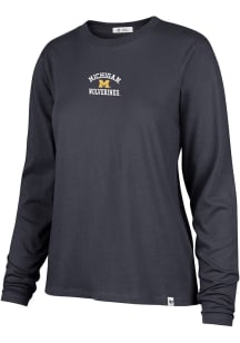 47 Michigan Wolverines Womens Navy Blue Spirited Arch LS Tee