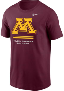 Nike Minnesota Golden Gophers Maroon Primary Logo Short Sleeve T Shirt